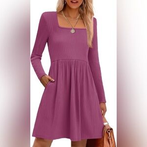 Zeagoo Women's Ribbed Dress - Purple